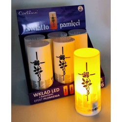 WKŁAD/LED/ZWYKŁY/PŁOMIEŃ/KRZYŻ/CORTINA/EFEKT-PŁOMIENIA/BE...