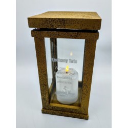 LAMPION/ŻYWICA/DOMINO/PERSONALIZOWANY/ZŁOTY/1 GAT./ MAMA / 6