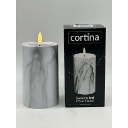 ŚWIECA LED EFEKT MARMURU 15 CM FI 7,5 CM GRAY 3/23 NWH-G...