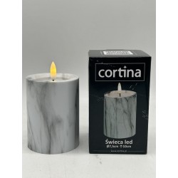 ŚWIECA/LED/EFEKT MARMURU/10 CM./GRAY/1-23/BEZ/BATERI