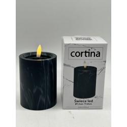 ŚWIECA/LED/EFEKT MARMURU/10 CM./BLACK/1-23/BEZ/BATERI