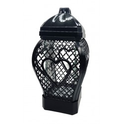 LAMPION GLAMOUR SERCE DUZE RATAN /  CZARNE / 1 SZTUKA