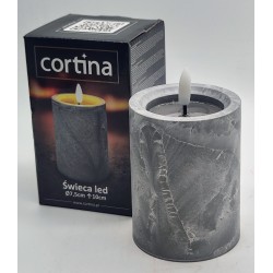 ŚWIECA/LED/EFEKT BETONU/K-7,5 cm/43-23/10 cm/BEZ BATERII