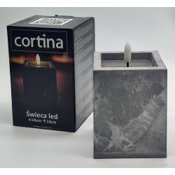 ŚWIECA/LED/EFEKT BETONU/40-23/10X8cm