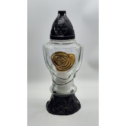 PROMO RÓŻA/L-1320/BROKAT/ZŁOTA/BIAŁE SZKŁO / 6/GOLD