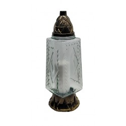 LAMPION PIRAMIDA/L-1430/APLIKACJA/BIAŁE-SZKŁO/6/GOLD