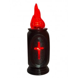 WKŁAD LED VASO ŚWIECĄCY Z KRZYŻ/Z BATERIAMI/ GRANITE+RED...