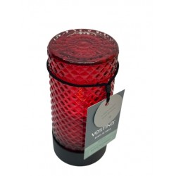 CANDLE LED VESTINA HERCULES GLASS 60 DAYS CZERWONE / 12