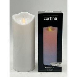 ŚWIECA/WOSK/1-21/WAX/WĄSKA/CORTINA/WHITE/Z BATERIAMI W...