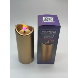 ŚWIECA LED / GOLD PINK FLAME /2-24 /5X15 CM/Z BATERIAMI /12