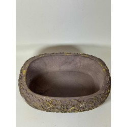 OSŁONKA BETONOWA OWAL Z WZOREM / 21X13X6 / SZARA /MHC-45260L