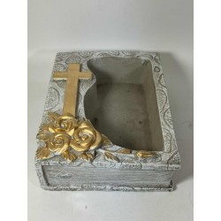 OSŁONKA BETONOWA KSIĄZKA ZE ZŁOTYM KRZYŻEM 22X16,5X7,5 /...