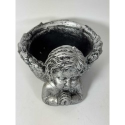 OSŁONKA BETONOWA ANIOŁ 15X13,5X9,5 / SREBRNA / MHC-35383M