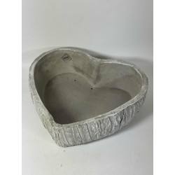 OSŁONKA BETONOWA SERCE WZÓR KORA / SZARA / 19X18X5,5 /...