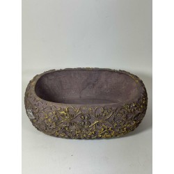 OSŁONKA BETONOWA OWAL Z WZOREM KWIATÓW / 25X16X9 /...
