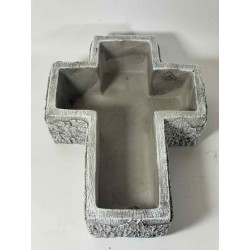 OSŁONKA BETONOWA KRZYŻ WZÓR KORA / SZARA / 26X19,5X7 /...
