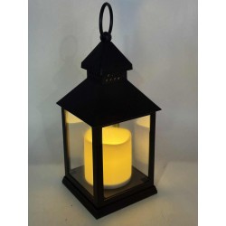 LAMPION/LED/ NA BATERIE/MAL-07B / MAŁY CZARNY ZE ŚWIECZKĄ
