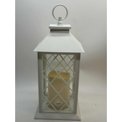 LAMPION LED / BIAŁY / ZE ŚWIECĄ /WITRAŻ/33X14/ MAL-02W /6