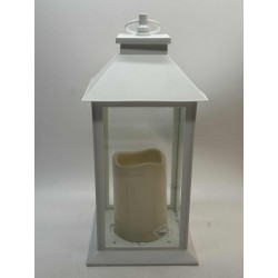 LAMPION LED / BIAŁA / ZE ŚWIECĄ /PROSTA/33X14/ MAL-01W /6