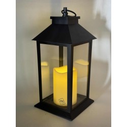 LAMPION LED / CZARNA / ZE ŚWIECĄ /PROSTA/33X14/ MAL-01B /6
