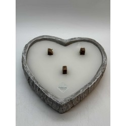 ZNICZ ODKRYTY ZALANY SERCE WZÓR KORA / SZARA / 19X18X5,5...