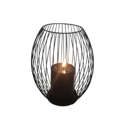 LAMPION / ŚWIECZNIK METALOWY PLISA - CZARNY / 23X18 CM...