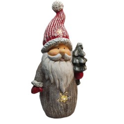 FIGURKA CERAMICZNA MIKOŁAJ Z CHOINKA LED / 45 CM. /...
