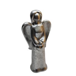 FIGURKA CERAMICZNA ANIOŁEK / 30 CM. / SREBRNY / TEA-B73M...