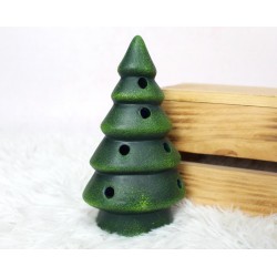 Figurka ceramiczna Choinka LED RGB / zielona / 17 cm...