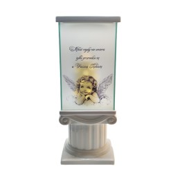 LAMPION KOLUMNA / PORCELANA / ANIOŁ / BIAŁA / 1-6