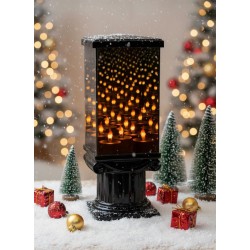 LAMPION KOLUMNA / PORCELANA / 3D / CZARNA / 1-6