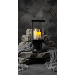 LAMPION KOLUMNA / PORCELANA / CZYSTA / CZARNA / 1-6