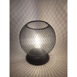 LAMPION METALOWY / ZYM-103 / CZARNY / NIE ZAWIERA BATERII