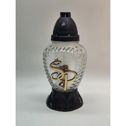 PROMO LAMPION/L-885/KORONKA/AP.ŚP-ZŁOTE/BIAŁE SZKŁO/9/8