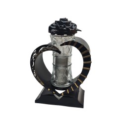 ZNICZ SZKLANY SERCE ZC7 / ZŁOTY / BIAŁE SZKŁO / 31 CM. / 4