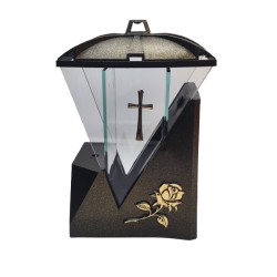 ZNICZ SZKLANY KAPLICZKA-GLASS ART5 TRÓJKĄT - ZŁOTY /...