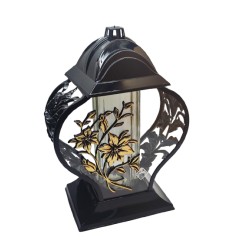 LAMPION-3 / GRA / CZARNY / ALIKACJA LILIE ZŁOTE / 4