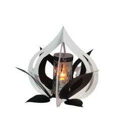 PROMO Lampion Kwiat lotosu czarno-biały / Solar / Bryła /...