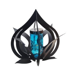 PROMO Lampion Kwiat lotosu czarny / Solar / Bryła /...