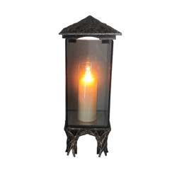 LAMPION ŻYWICA N - DRZEWO-KONAR / SREBRNY / CZARNA-SZYBA / 2