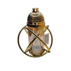 ZNICZ LAMPION DEKORACYJNY A005 / ZŁOTY / 12
