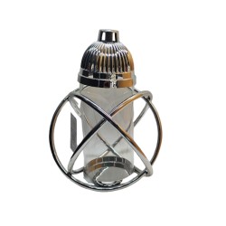 ZNICZ LAMPION DEKORACYJNY A005 / SREBRNY / 12