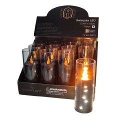 świeca LED z łańcuszkiem czarna/ lumina golden / 0615 /...