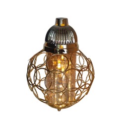 Złoty lampion dekoracyjny A002 Golden Light kula metalowa...
