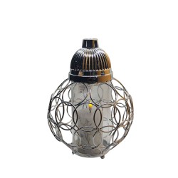 Srebrny lampion dekoracyjny A002 Golden Light kula...