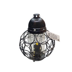 Grafitowy lampion dekoracyjny A002 Golden Light kula...