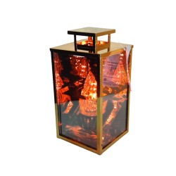 Złoty lampion dekoracyjny A004 Golden Light prostokątny...