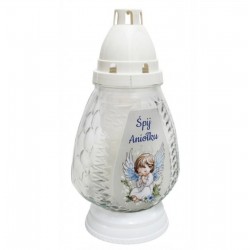 ZNICZ SZKLANY L-P128NL ANIOŁEK ZŁOTY SREBRNY MIX 24,5 CM