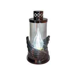 Znicz solarny 2w1 Skrzydła RT6032702 srebrny LED 25/28 cm
