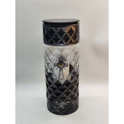 ZNICZ CRYSTAL PREMIUM / CZARNO-SREBRNY / KRZYŻ / 5
